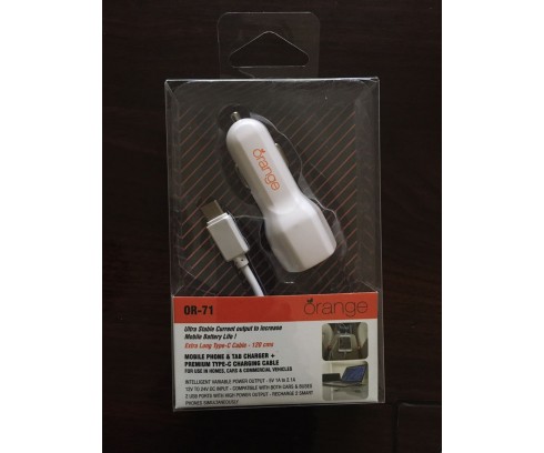 Orange OR 71 (Dual port mobile charger with Type C cable)