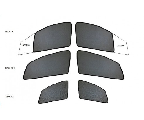 Magnetic Window Shades with Half Shade for Front 2 (Set of 6 pieces)
